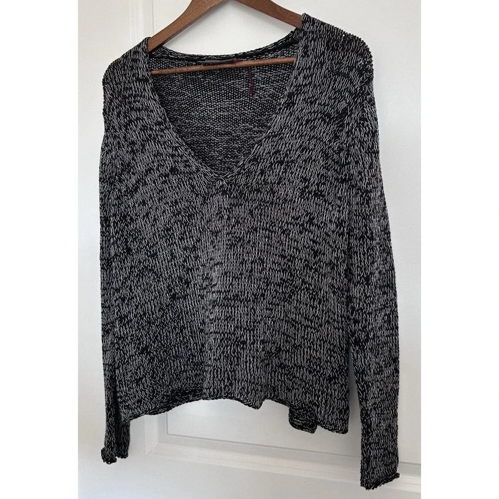 Wooden Ships Knit Sweater XS/Small Marled Boxy Cropped Lightweight - Picture 2 of 12